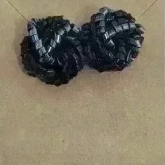 Black and Gray Colored Seed Bead Knot Earrings - Picture 1 of 2